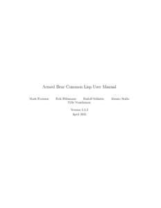 Armed Bear Common Lisp User Manual Mark Evenson Erik H¨ ulsmann Rudolf Schlatte