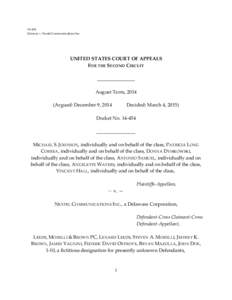 14‐454 Johnson v. Nextel Communications Inc. UNITED STATES COURT OF APPEALS FOR THE SECOND CIRCUIT                                