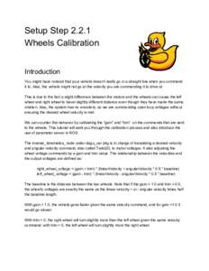 Setup Step 2.2.1   Wheels Calibration       Introduction 