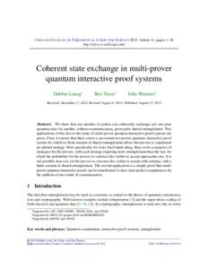 Coherent state exchange in multi-prover quantum interactive proof systems