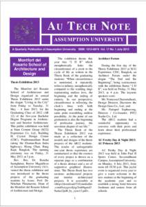 A U T ECH N OTE ASSUMPTION UNIVERSITY A Quarterly Publication of Assumption University ISSN: Vol. 17 No. 1 July 2013 Montfort del Rosario School of