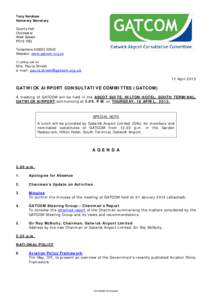 agenda Gatwick Airport Consultative Committee 18 April 2013