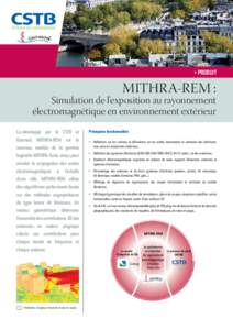 > PRODUIT  MITHRA-REM : Simulation de l’exposition au rayonnement électromagnétique en environnement extérieur Co-développé par le CSTB et