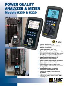 power quality Analyzer & METER Models 8230 & 8220 ► Measures up to 660Vrms or Vdc ►M