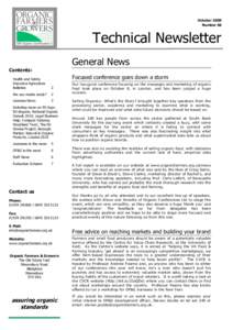 October 2009 Number 66 Technical Newsletter General News