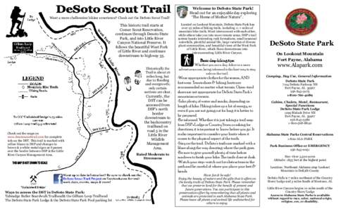 Want a more challenging hiking experience? Check out the DeSoto Scout Trail!  This historic trail starts at Comer Scout Reservation, continues through Desoto State Park, and into Little River