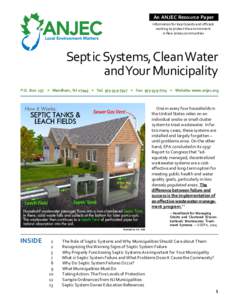 An ANJEC Resource Paper Information for local boards and officials working to protect the environment in New Jersey communities  Septic Systems, Clean Water