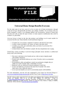 the physical disability  FILE information for and about people with physical disabilities  Universal Home Design Benefits Everyone