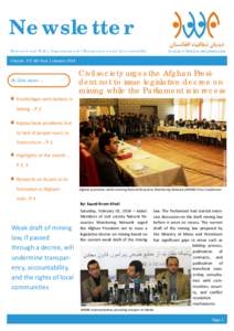 Integrity Watch Afghanistan January News Letter