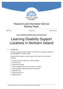 Learning Disability Support Locations in Northern Ireland