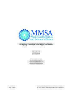 Bringing Family Code Night to Maine  Stefany Burrell JanuaryFor more information: