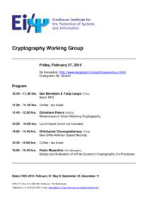 Cryptography Working Group