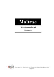 Maltese Continuers Level Resources COLLABORATIVE CURRICULUM