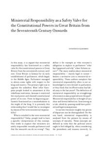 Ministerial Responsibility as a Safety Valve for the Constitutional Powers in Great Britain from the Seventeenth Century Onwards diederick slijkerman
