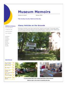 Museum Memoirs VOLUME 4, ISSUE 2 SUMMERThe Cowley County Historical Society
