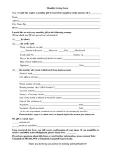 Microsoft Word - Monthly Giving Form II.doc