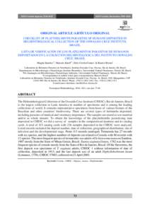 ISSN Versión impresaISSN Versión ElectrónicaORIGINAL ARTICLE /ARTÍCULO ORIGINAL CHECKLIST OF PLATYHELMINTH PARASITES OF HUMANS DEPOSITED IN