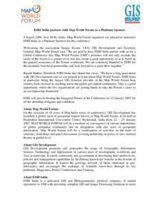 Microsoft Word - ESRI India as Platinum Sponsor of Map World Forum - Press Release.doc