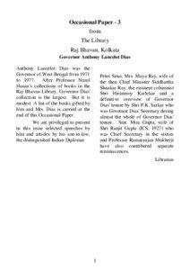 Raj Bhavan / Governor of West Bengal / British Empire / States and territories of India / Jyoti Basu
