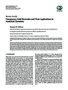 Hindawi Publishing Corporation ISRN Analytical Chemistry Volume 2013, Article ID[removed], 21 pages http://dx.doi.org[removed][removed]Review Article