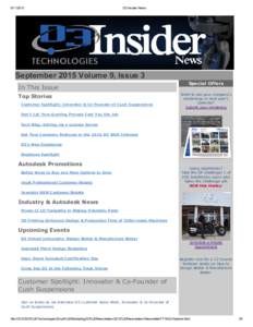 D3 Insider News September 2015 Volume 9, Issue 3 In This Issue