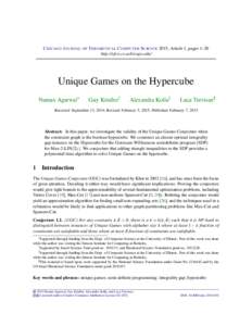 Unique Games on the Hypercube