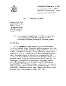 Consent Agreement, Boeing Company, Draft Charging Letter
