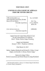 FOR PUBLICATION  UNITED STATES COURT OF APPEALS FOR THE NINTH CIRCUIT  CPR FOR SKID ROW, an