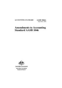 ACCOUNTING STANDARD  AASB 1046A September[removed]Amendments to Accounting