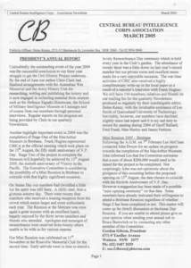 Central Bureau Intelligence Corps - Association Newsletter  March 2005 CENTRAL BUREAU INTELLIGENCE CORPS ASSOCIATION