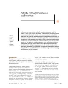 Activity management as a Web service &  A. Cozzi