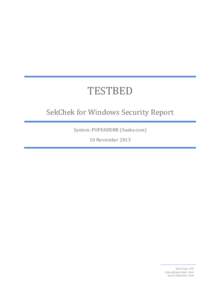 TESTBED SekChek for Windows Security Report System: PUFFADDER (Snake.com) 10 NovemberSekChek IPS