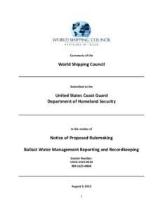 Sailing / Sailing ballast / Container ship / Notice of proposed rulemaking / United States Coast Guard / Electronic signature / Records management / Ship / Electrical ballast / Transport / Electrical engineering / Technology