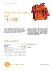 GE Power & Water  Waukesha* gas engines VGF