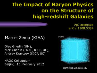The Impact of Baryon Physics on the Structure of high-redshift Galaxies ApJ accepted arXiv: