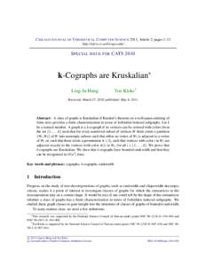 k-Cographs are Kruskalian