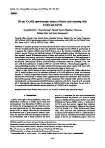 Bulletin of the Geological Survey of Japan, vol), p, 2011  Article IR and XANES spectroscopic studies of humic acids reacting with Cr(III) and Cr(VI)