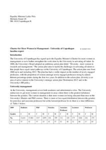 Charter for More Women in Management - University of Copenhagen baseline report