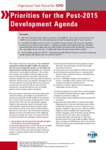 »  Priorities for the Post-2015 Development Agenda Currently … ■