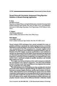 LETTER  Communicated by Steven Nowlan Neural Network Uncertainty Assessment Using Bayesian Statistics: A Remote Sensing Application