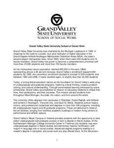Microsoft Word - Grand Valley State University School of Social Work folder info.doc