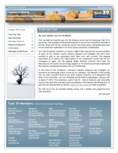 Newsletter Issue #29  December 2011 From the the Task
