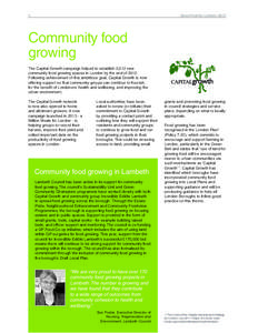4  Good Food for London: 2013 Community food growing