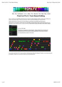 Final Cut Pro X: Track Based Editing  Main Tips