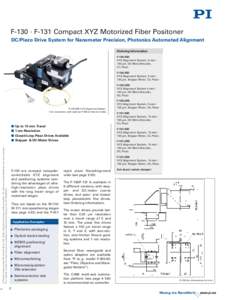 Motorized Fiber Positioner, F130 · F131 Minature XYZ Photonics Alignment System:  Motorized and Piezoelectric  Ultra-Precision Fiber and Photonic Alignment System, Photonic Automation