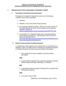 Requirements for Prior Authorization of Hepatitis C Agents