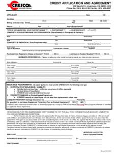 CREDIT APPLICATION AND AGREEMENT 318 Stealth Ct., Livermore, CAPhone NoFax NoAPPLICANT___________________________________________