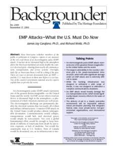 EMP Attacks: Threat Disaster Response Preparations