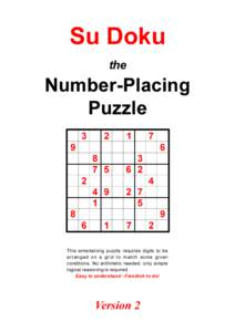 Su Doku the Number-Placing Puzzle 3