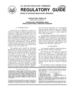 Revision 1 February 1996 U.S. NUCLEAR REGULATORY COMMISSION  REGULATORY GUIDE